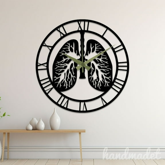 Handmadetneonsign Pulmonology Lungs Wall Clock Unique, Year Date Round Wall Clock, Text Oversize Wall Clock 59610