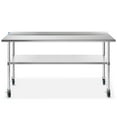 thumbnail image 2 of GRIDMANN 72 x 24 Inch Stainless Steel Table w/ Backsplash & 4 Casters, NSF Commercial Kitchen Work & Prep Table, 2 of 7