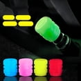 thumbnail image 4 of 4PCS Night Glowing Wheel Nozzle Rubber Valve Caps, Luminous Tire Valve Stem Caps for Car, Sturdy and Easy to Install, Suitable for Various Vehicles, Safety and Beauty with Lighting, 4 of 7