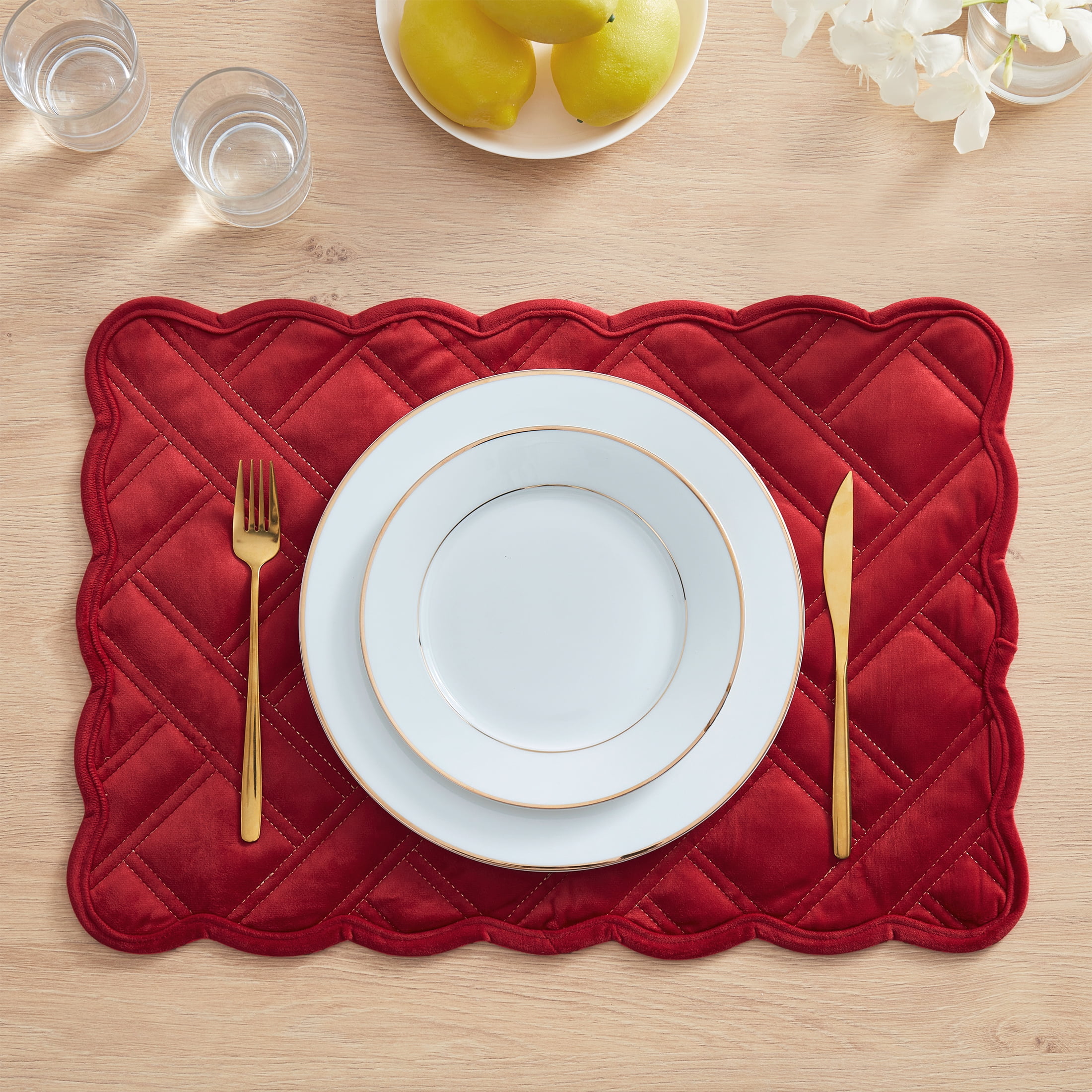 Better Homes  Gardens Better Homes & Gardens Red Velvet 14" x 20" Placemat, 1 Piece