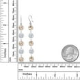 thumbnail image 2 of Gem Stone King 925 Sterling Silver Dangle Earrings Round Morganite Moissanite (6.80 Cttw), 2 of 2