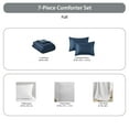 thumbnail image 2 of Regency Heights 7-Piece Full Bed in a Bag Set, Reversible Comforter with Sheet Set and Shams, Navy Blue, Solid Color, 2 of 12