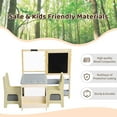 thumbnail image 5 of Kids Easel & Art Table Set with 2 Chairs, Wooden Art Center - Double-Sided Blackboard & Whiteboard, Built-in Paper Roll & Storage, Toddler Activity Table for Drawing, Crafts & Writing, 5 of 7