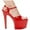 Red, variant on Ellie Shoes E-821-Juliet 8" Heel Womans Sandal. 5 / Red