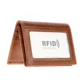thumbnail image 1 of Men’s Bifold Front Pocket Wallet Genuine Leather RFID Blocking Card Billfold, Brown, 1 of 7