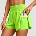 thumbnail image 2 of WERYOUNG High Waist Yoga Shorts For Women Running Gym Shorts With Built In Layered And Pocket For Exercise And Training Trendy Bottoms L, 2 of 9