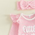 thumbnail image 6 of Cjfdfy  Newborn Baby Girls Fall Outfit Long Sleeve Little Sister Letter Embroidery Striped Romper And Pants Headband 3-piece Set Infant Baby Girl Ruffle Ribbed Fall Winter Clothes, 6 of 9