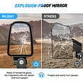 thumbnail image 5 of Nilight UTV Side Mirrors Offroad Rear View Mirrors Aluminum Universal Fits with Windshield for 1.75inch Roll Cage Polaris Ranger RZR Pioneer Can-Am Commander Kawasaki Yamaha Cfmoto, 2 Years Warranty, 5 of 7