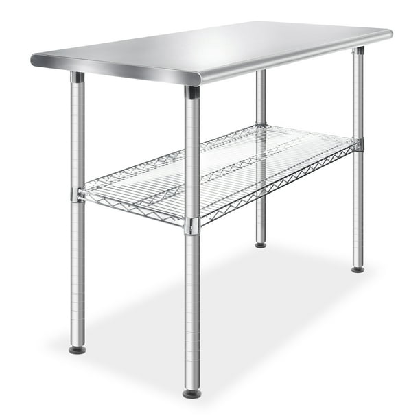 GRIDMANN 49 x 24 Inch Stainless Steel Table with Wire Undershelf, NSF