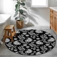thumbnail image 3 of Round Rug 4Ft Washable Non-Slip, Black Paisley Circle Area Rugs for Living Room Bedroom, Ethnic Vintage Floral Botanical Abstract Indoor Floor Mats Carpet Runner for Home Decor Aesthetic, 3 of 8