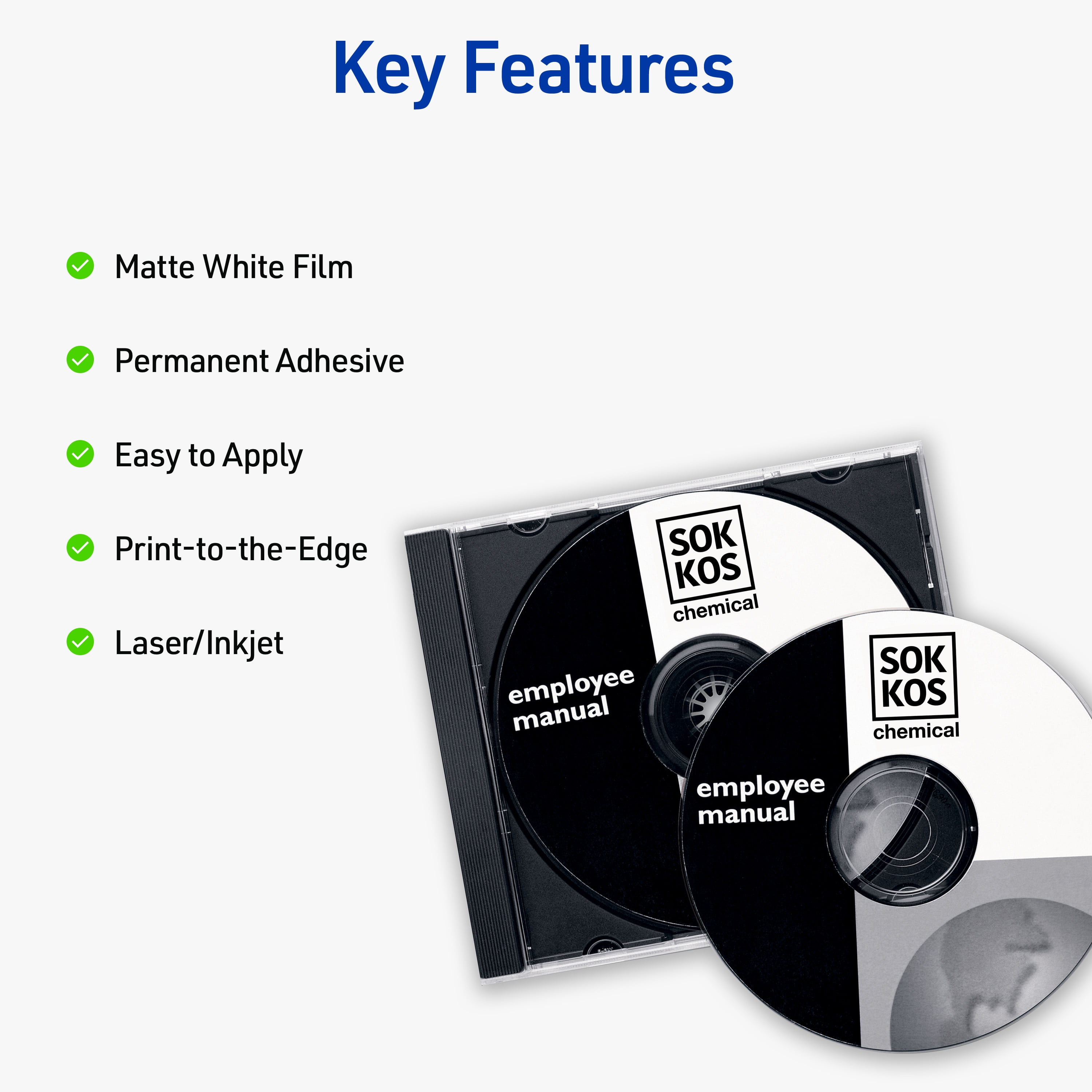 Avery, DVD Labels, 8962, Permanent, 20 DVD & 40 Spine Labels