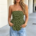 thumbnail image 5 of Aezemi Women Strapless Tank Tops, Sleeveless Tube Ruched Fashion Bandeau Tanks, Peplum Open Back Trendy Summer Vacation Blouse, 5 of 8
