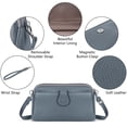 thumbnail image 4 of KAWELL Genuine Leather Wristlet Clutch Wallet Purses Small Crossbody Bags Shoulder Handbag for Women, Silver Zipper, 4 of 7