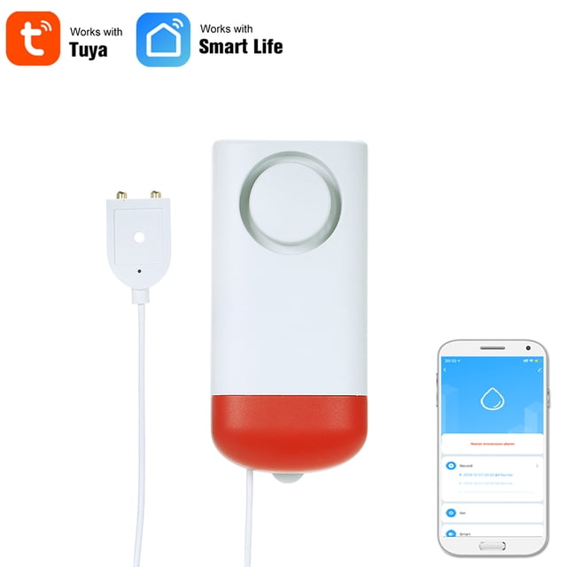 Sensor Irfora WiFi Sensor inteligente de fugas de agua Detector de fugas de agua independiente Alerta de detector de intrusión Alarma de desbordamiento de nivel de agua Tuya Smart / Smart Life APP Con Irfora Sensor