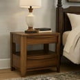 thumbnail image 7 of Rie Nightstand w 2 Drawers and Lower Shelf- Walnut Brown Poplar Wood, 7 of 7