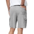thumbnail image 5 of Dwellite Mens Casual Sweat Cargo Shorts Drawstring Elastic Waist Athletic Workout Gym Jogger Short with Pockets Light Gray L, 5 of 5