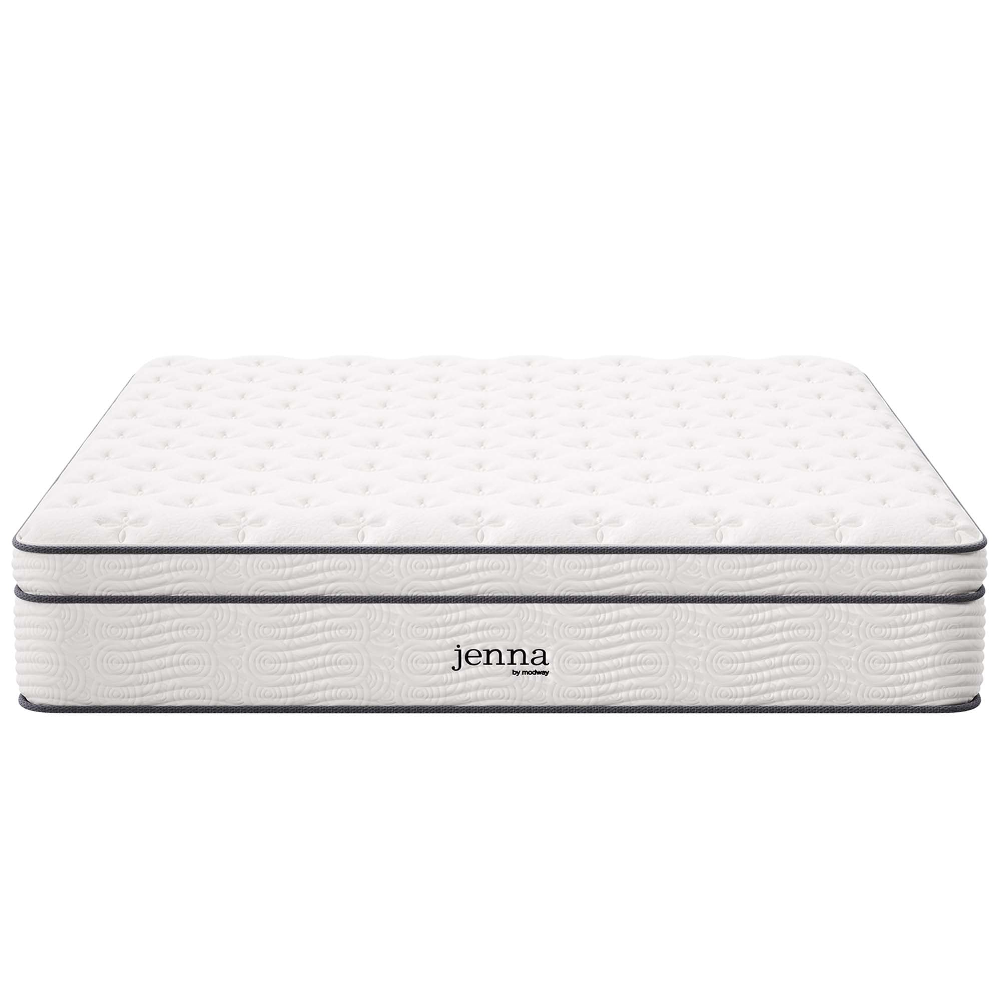 Modway Jenna 14" Modern Innerspring and Foam King Mattress in White