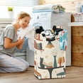 thumbnail image 5 of Yayeee Freestanding Laundry Hamper with Handle Collapsible Large Storage Basket for Clothes, Cats Reading Pattern, 5 of 7