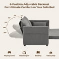 thumbnail image 4 of Furniliving 3 in 1 Convertible Sleeper Sofa Bed, Pull Out Sofa Bed with Side Pocket, Pillow, Loveseat Sofa Couch for Living Room, Bedroom, Small Space, Gray, 4 of 10