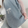 thumbnail image 2 of MuXiKeJi Bow Jeans for Girls Cute High Waisted Trousers Kids Casual Y2k Streetwear Wide Leg Baggy Denim Pants with Pockets 6-14Y, 2 of 8