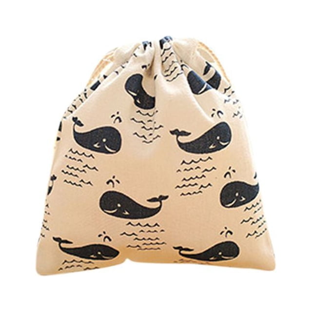 pitrice Sac de Rangement en Lin Mélangé Coton pour Maison et Voyage avec Cordon de Serrage