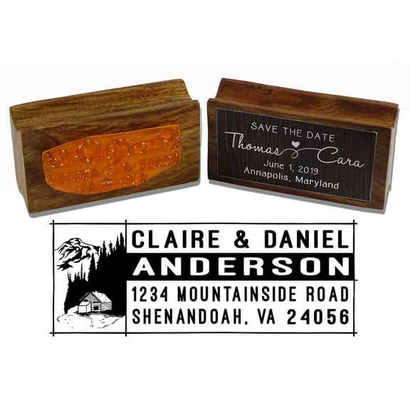 Printtoo Custom Name Address With Nature Personalized Wood Mounted Envelope Rubber Stamp