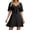 W-Black, variant on Summer Dresses For Women 2026 V Neck Sundress With Bow Tie Solid Color Short Sleeved Dress Elegant Wear S Army Green