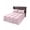 Pink, variant on Navy Blue White Buffalo Check Bed Skirt Full Size 18 Inch Drop, Farmhouse Plaid Modern Geometric Wrap Around Bed Skirts Set - 1 Bed Sheet & 2 Pillowcase(30"x20"), Dust Ruffle Bedding Sets