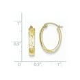 thumbnail image 2 of 10K Diamond Cut Oval Hoop Earrings, 2 of 2