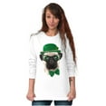thumbnail image 3 of Cute St Pattys Day Leprechaun Pug Women's Long Sleeve T Shirt Brisco Brands S, 3 of 6