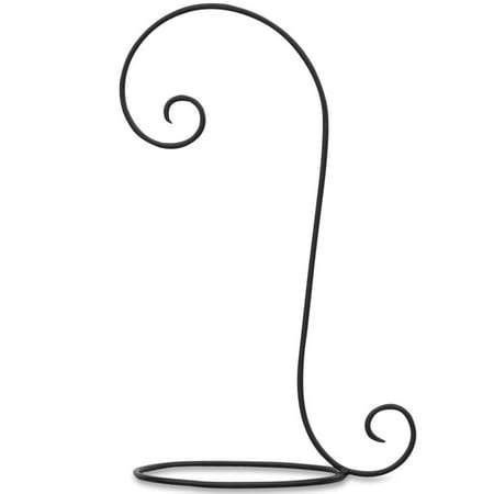 Black Wrought Iron Stand - Curved Black Wrought Iron Ornament Stand 18.5 Inches