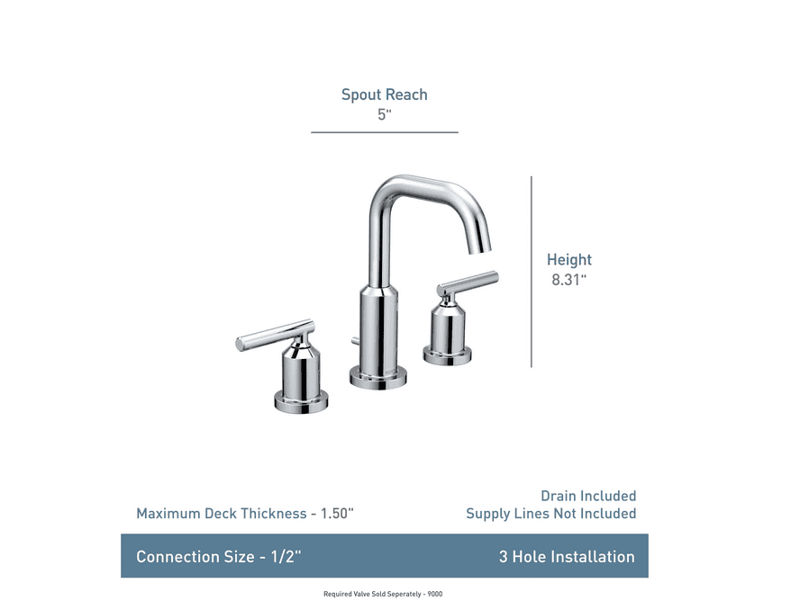 Moen T6142Bl Matte Black Two-Handle Bathroom Faucet