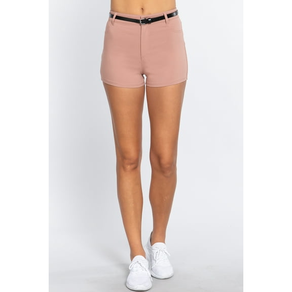 Women's Chic Belted Bengaline Shorts