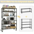 thumbnail image 2 of Ktaxon 6 Tier Wire Shelving with Wheels 2400 LBS Capacity,  Heavy Duty Storage Rack for Home Garage, 46"W x 18"D x 82"H Adjustable Shelves, Black, 2 of 16
