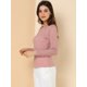 thumbnail image 4 of INSPIRE CHIC Top De Encaje Con Bordado De Flores Y Mangas Largas Transparentes Para Mujer Rosa L, 4 of 6