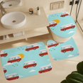 thumbnail image 3 of RV Camping Pattern Print Bathroom Rugs Sets 3 Piece Toilet Lid Cover and Contour Mat Ultra Soft Bath Mat Non-Slip, 3 of 5