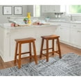 thumbnail image 6 of Bowery Hill 24" Sturdy Wood Backless Saddle Seat Counter Stool in Honey Brown, 6 of 12