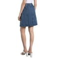 thumbnail image 3 of INSPIRE CHIC Women's Denim Skirts A-Line Raw Hem High Waist Mother's Day Button Front Casual Jean Skirt Retro Blue L, 3 of 6