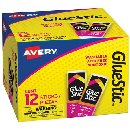 Non Toxic Permanent Glue Stick Avery Glue Stic, Washable, Nontoxic, Permanent Adhesive, 0.26 oz., 1 Stick (00166) ()