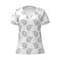 thumbnail image 3 of Naloa Turtle Print T-Shirts Short Sleeve V Neck Tees for Women Fashion Tops Trendy Lightweight Soft Casual Summer Outfits Clothes, 3 of 5