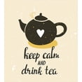 thumbnail image 3 of Keep Calm Duvet Cover Set, Drink Tea Lettering with Heart on Teapot, Decorative 2 Piece Bedding Set with 1 Pillow Shams, Twin Size, Green Eggshell, by Ambesonne, 3 of 3