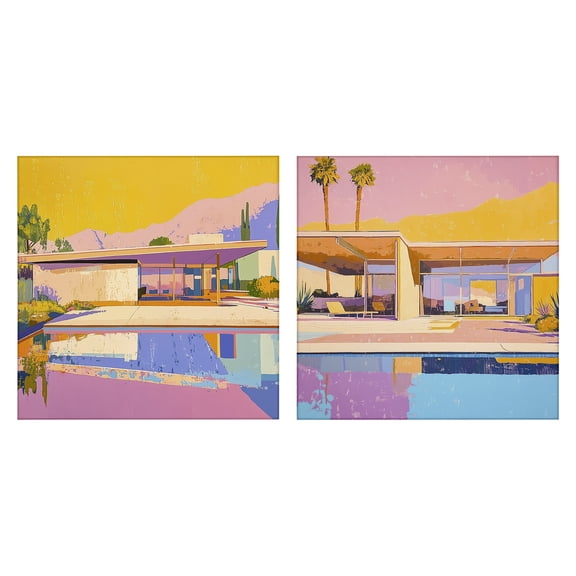 Stupell Industries Case Study Villa 2 Piece Canvas Wall Art Set, design by Walker Noble