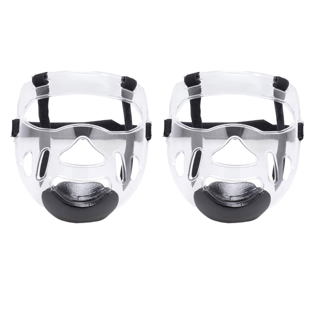 2 Máscaras De Taekwondo Transparentes Con Protector Facial Desmontable