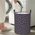 thumbnail image 4 of Lsque Bat Purple pattern Laundry Hamper Basket, Tall Woven Rope Hamper Basket for Clothes, Lightweight Storage Basket, Collapsible Waterproof-Medium, 4 of 8