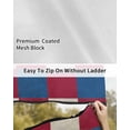 thumbnail image 6 of 4th of July RV Awning Sun Shade Screen 9'X7' Red Blue White Buffalo Plaid Mesh Sunscreen Patriotic Linen Awning Shade Screen with Zipper UV Blocker Completed Kits for RV Motorhome Camper, 6 of 7