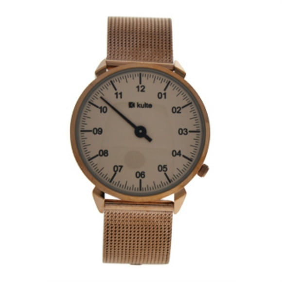 KU15-0014 Montre Bracelet en Maille d'Acier Inoxydable Or Rose par Kulte pour Unisexe - 1 Pce Montre