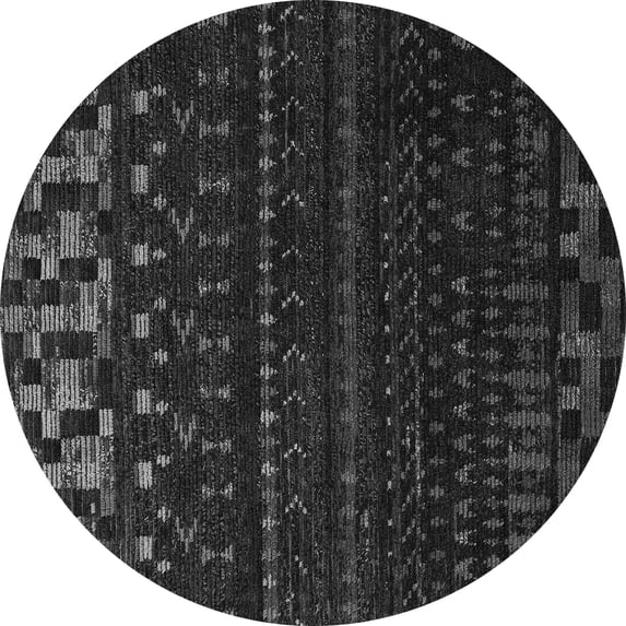Ahgly Company Indoor Round Abstract Gray Modern Area Rugs, 5' Round