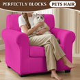 thumbnail image 4 of FUIALDOLG 2 Piece Armchair Couch Covers, Solid Fuchsia Pink Stretch Brushed Fabric Chair Covers, Dustproof Slipcover for Living Room and Pet Friendly Home Decor, 4 of 8