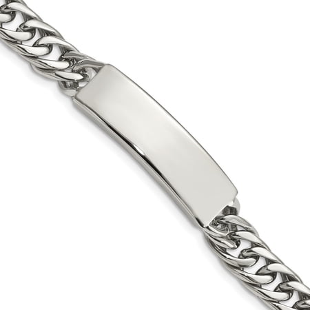 Auriga Fine Jewelry Stainless Steel Antiqued and Polished Curb Chain 8.5 inch ID Men s Bracelet