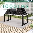 thumbnail image 4 of T Shape Heavy Duty Metal Table Legs Set of 2, 28" H×35" W able Legs with Adjustable Foot Pads, 1000 LBS Load Capacity for Desk Dining Bench, Black, 4 of 7